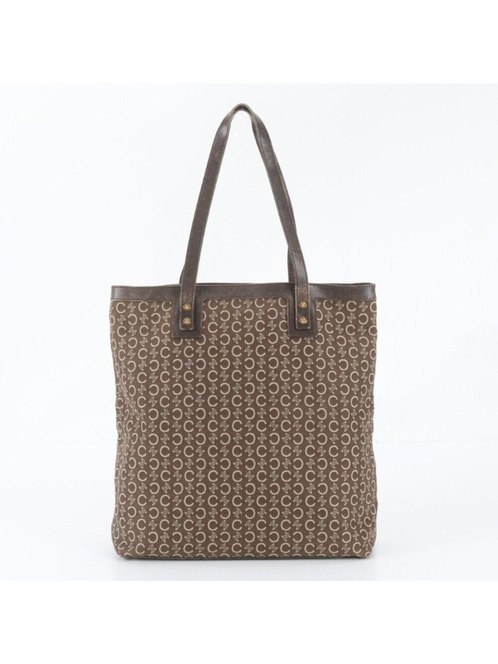 Celine C Macadam Leather Tote Bag Shoulder Hand Brown